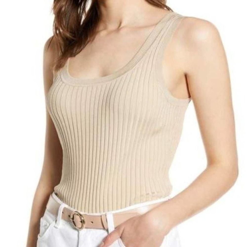 HALOGEN Tank Ribbed Sweater 